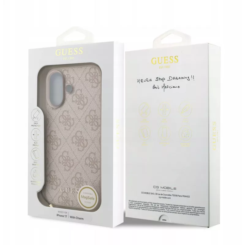 Guess 4G Charms Collection MagSafe Case για iPhone 17 (ροζ)