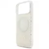 Guess IML Flowers Electro Pearl Strap MagSafe Case για iPhone 17 Pro Max λευκό