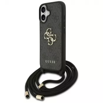 Guess 4G Big Logo Cord Strap Crossbody Case για Apple iPhone 17, μαύρο