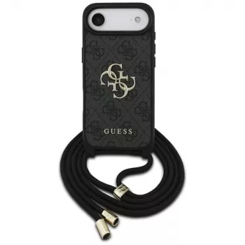 Guess 4G Big Logo Cord Stap Crossbody Case για iPhone Air, μαύρο
