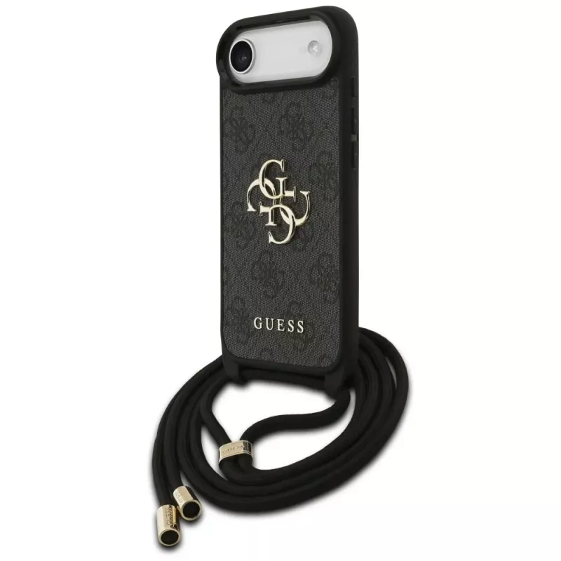 Guess 4G Big Logo Cord Stap Crossbody Case για iPhone Air, μαύρο
