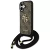 Guess 4G Big Logo Cord Stap Crossbody Case για iPhone 17 καφέ