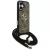 Guess 4G Big Logo Cord Stap Crossbody Case για iPhone 17 καφέ
