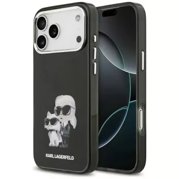 Karl Lagerfeld Θήκη MagSafe IML Aquarelle Karl & Choupette & Logo για iPhone 17 Pro (μαύρο)