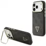 Guess Θήκη MagSafe 4G PU Triangle Logo & Stand Camera για iPhone 17 Pro μαύρο