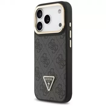 Guess Θήκη MagSafe 4G PU Triangle Logo & Stand Camera για iPhone 17 Pro μαύρο