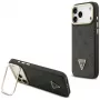 Guess Θήκη MagSafe 4G PU Triangle Logo & Stand Camera για iPhone 17 Pro Max μαύρο