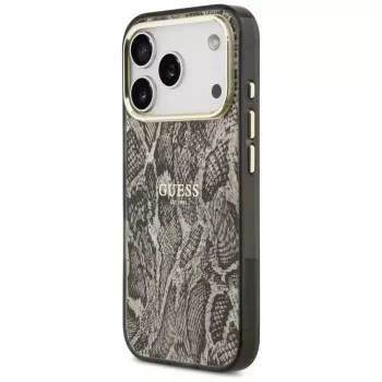Guess Θήκη MagSafe Python Pattern για iPhone 17 Pro καφέ