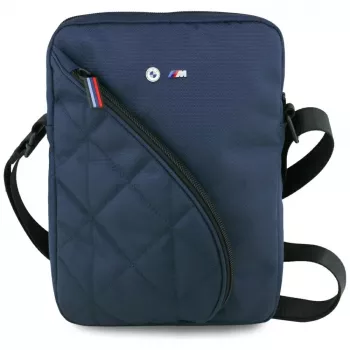 BMW Τσάντα ώμου nylon με τσέπες και Metal Logo, 10 ίντσες, Marineblau