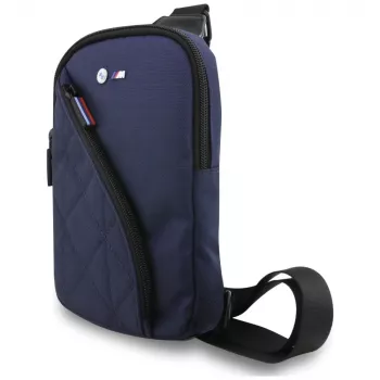 BMW Τσάντα τηλεφώνου crossbody nylon Pocket & Metal Logo Navy Blue