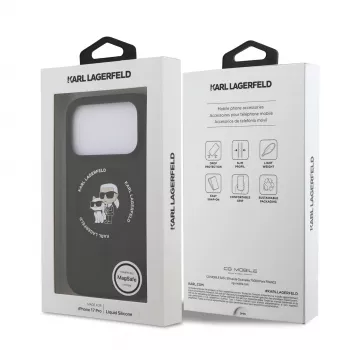 KARL LAGERFELD Θήκη σιλικόνης Karl & Choupette Ring MagSafe για Apple iPhone 17 Pro μαύρο