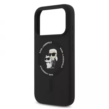 KARL LAGERFELD Θήκη σιλικόνης Karl & Choupette Ring MagSafe για Apple iPhone 17 Pro μαύρο