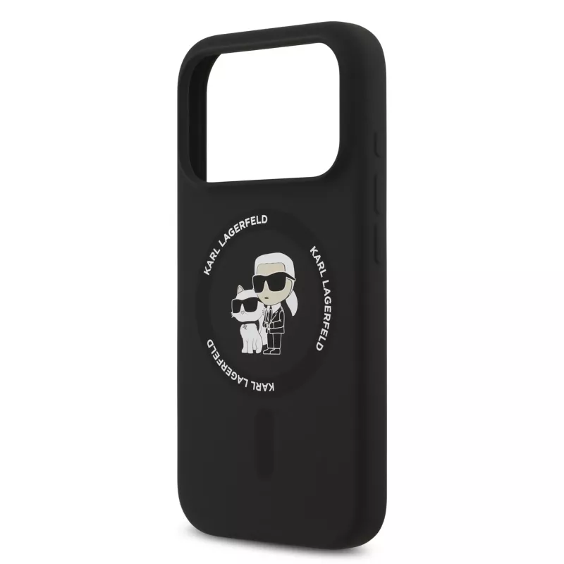 KARL LAGERFELD Θήκη σιλικόνης Karl & Choupette Ring MagSafe για Apple iPhone 17 Pro μαύρο