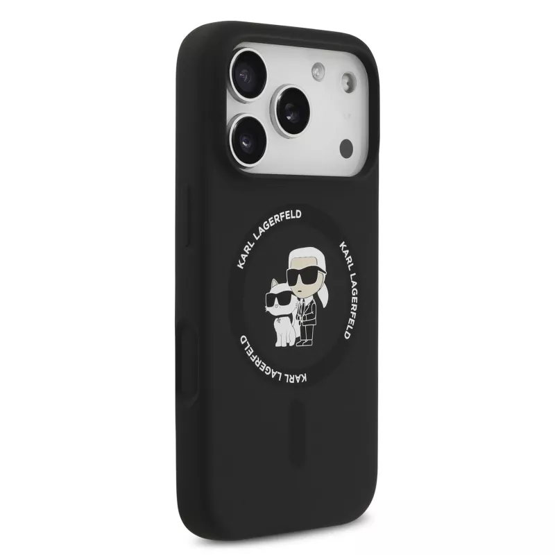 KARL LAGERFELD Θήκη σιλικόνης Karl & Choupette Ring MagSafe για Apple iPhone 17 Pro μαύρο
