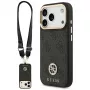 Guess 4G Strass Logo & Big Strap Metal Buttons MagSafe Θήκη για iPhone 17 Pro Μαύρο