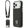 Guess 4G Strass Logo & Big Strap Metal Buttons MagSafe Θήκη για iPhone 17 Pro Max Μαύρο