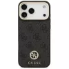 Guess 4G Strass Logo & Big Strap Metal Buttons MagSafe Θήκη για iPhone 17 Pro Max Μαύρο