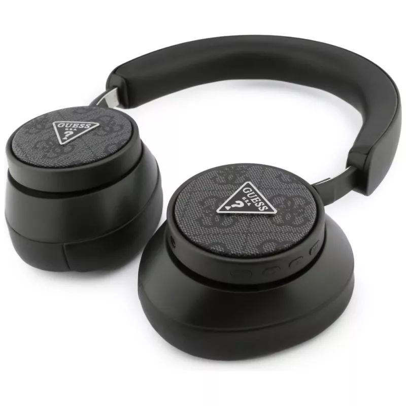 Guess 4G Triangle Logo Ασύρματα Over-Ear Ακουστικά Bluetooth 5.4 ENC Μαύρο