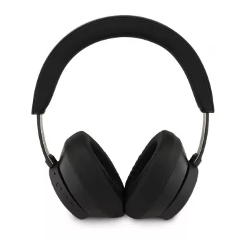 Guess Ασύρματα Over-Ear Ακουστικά Bluetooth ENC Saffiano Triangle Logo Μαύρο
