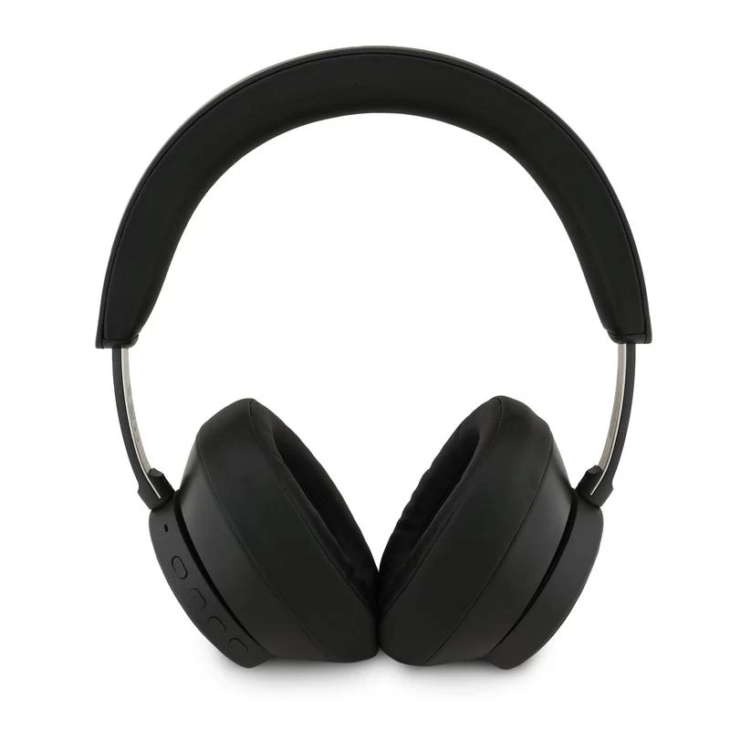Guess Ασύρματα Over-Ear Ακουστικά Bluetooth ENC Saffiano Triangle Logo Μαύρο