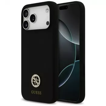 Guess Silicone Logo Strass 4G MagSafe Θήκη για iPhone 17 Pro Max Μαύρο