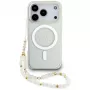 Guess IML Glitter Pearl Strap MagSafe Θήκη για iPhone 17 Pro, Διάφανο