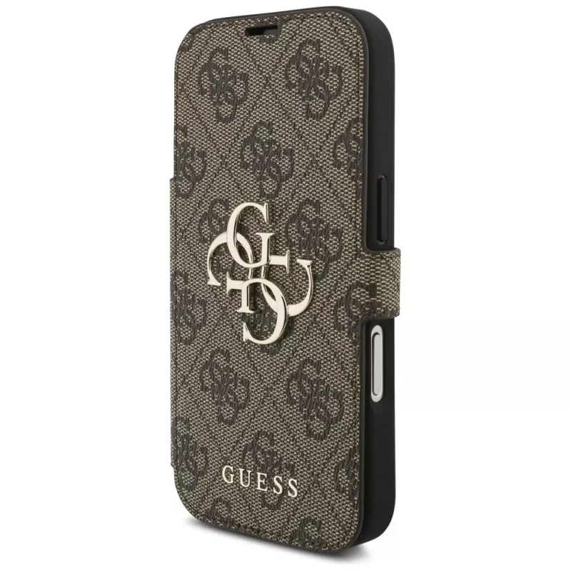 Guess Book 4G Metal Logo Θήκη για Apple iPhone 17 Pro, Καφέ