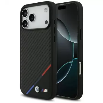 BMW M Carbon Tricolor Line MagSafe Θήκη για iPhone 17 Pro Max Μαύρο