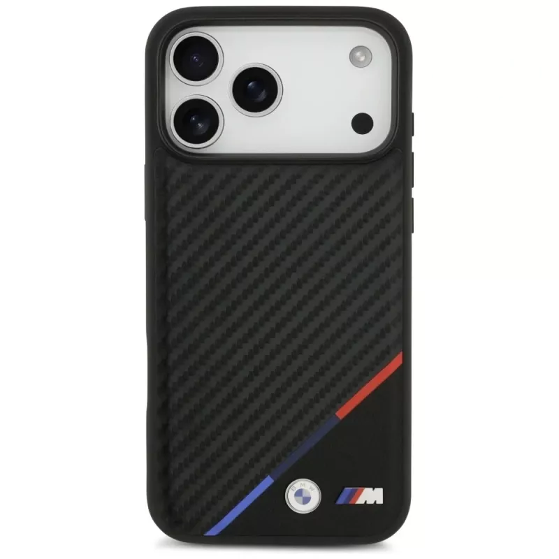 BMW M Carbon Tricolor Line MagSafe Θήκη για iPhone 17 Pro Max Μαύρο