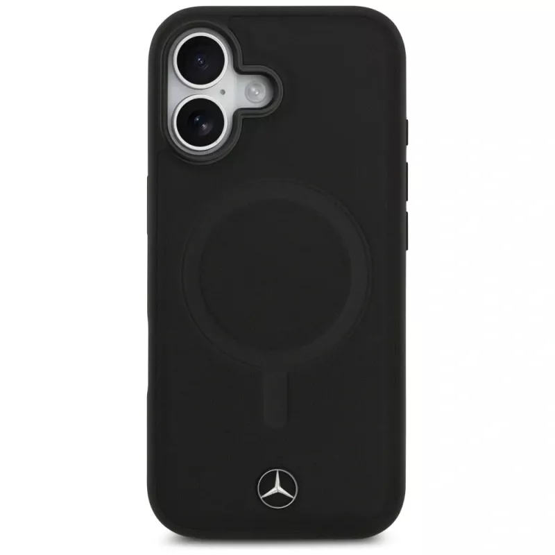 Θήκη Mercedes Plain Smooth Leather MagSafe για iPhone 17, Μαύρο