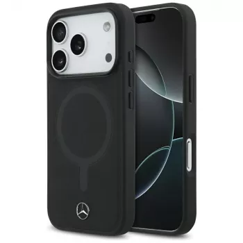 Mercedes Plain Smooth Leather MagSafe Θήκη για iPhone 17 Pro Μαύρο