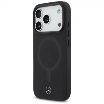 Mercedes Plain Smooth Leather MagSafe Θήκη για iPhone 17 Pro Μαύρο