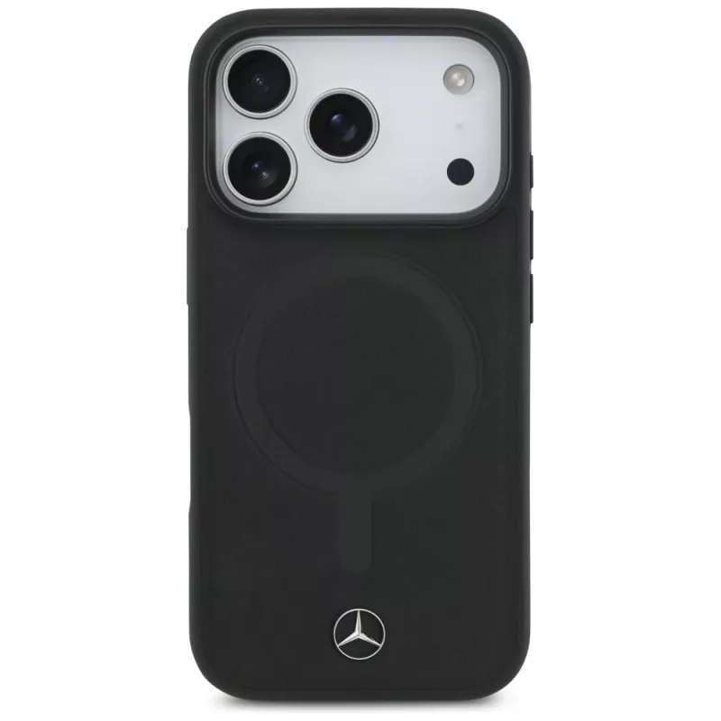 Mercedes Plain Smooth Leather MagSafe Θήκη για iPhone 17 Pro Μαύρο