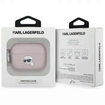 KARL LAGERFELD Monogram Karl Head Θήκη για AirPods Pro 3, Ροζ