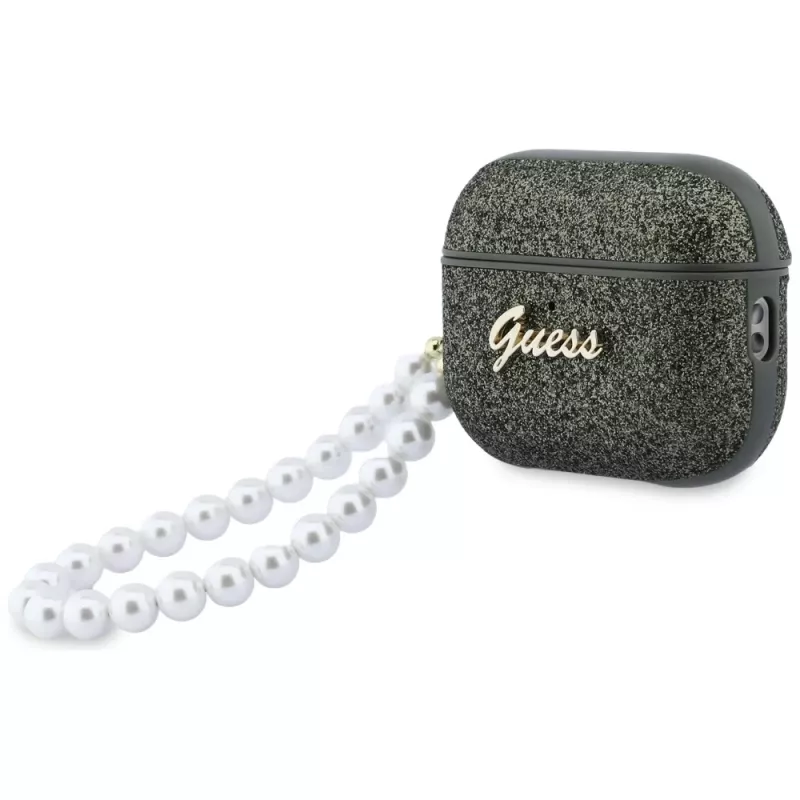 Guess Glitter Pearl Strap Θήκη για AirPods Pro 3, Χακί