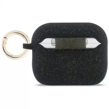 Guess Silicone Glitter Ring Θήκη για AirPods Pro 3, Μαύρο