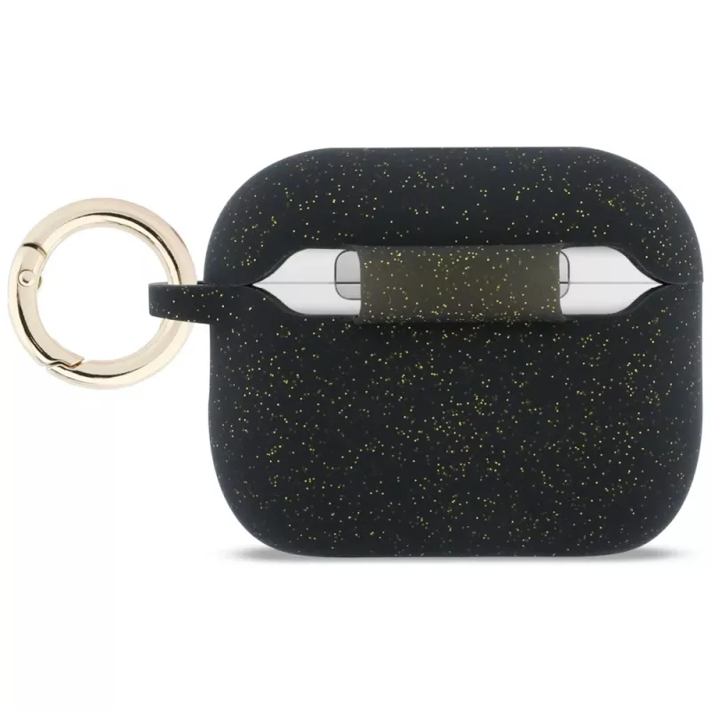 Guess Silicone Glitter Ring Θήκη για AirPods Pro 3, Μαύρο