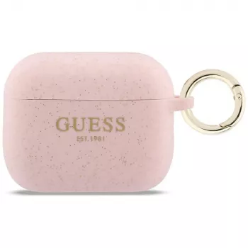 Guess Silicone Glitter Ring Θήκη για AirPods Pro 3, Ροζ