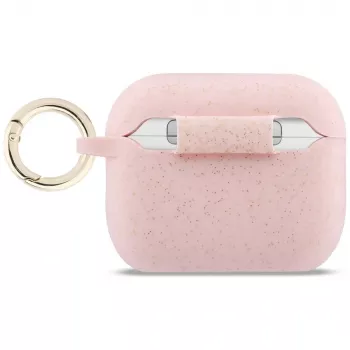 Guess Silicone Glitter Ring Θήκη για AirPods Pro 3, Ροζ