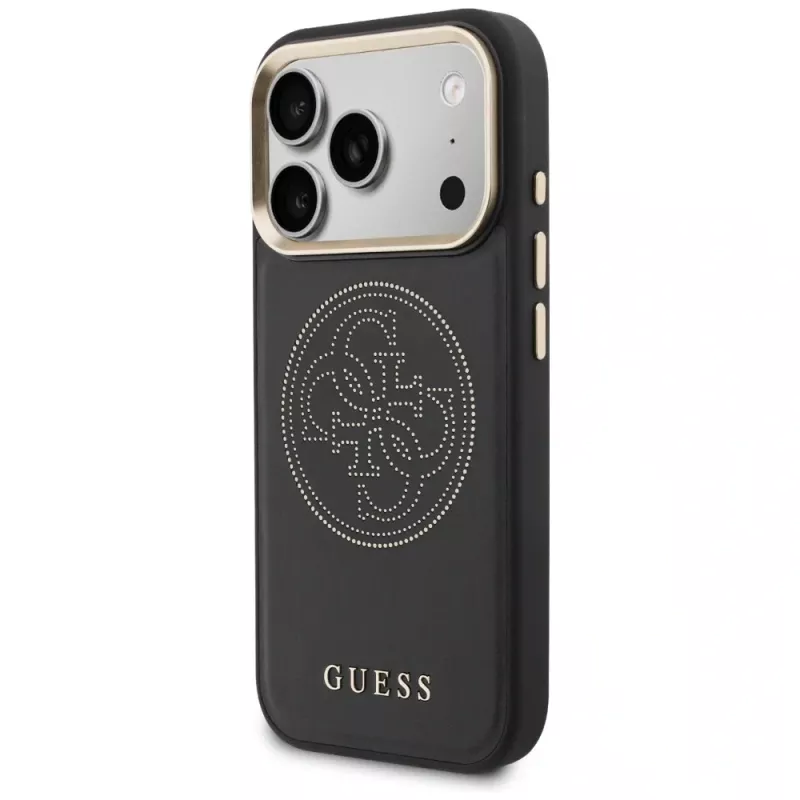 Guess Perforated 4G MagSafe Θήκη για iPhone 17 Pro Max, Μαύρο