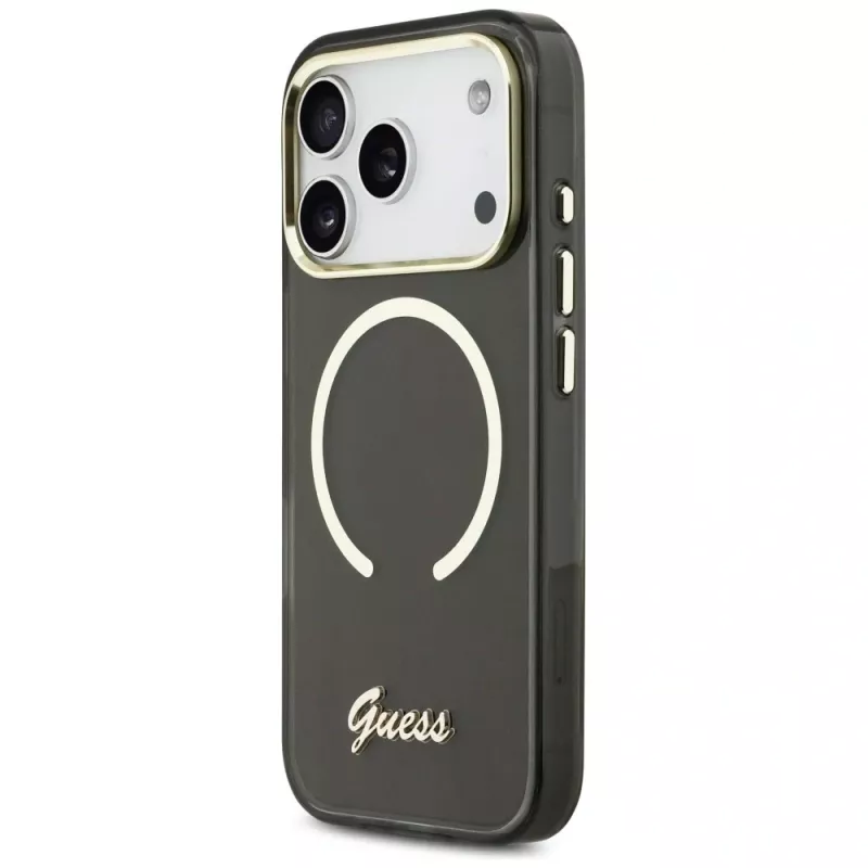 Guess IML Script Metal MagSafe Θήκη για Apple iPhone 17 Pro Max Μαύρο