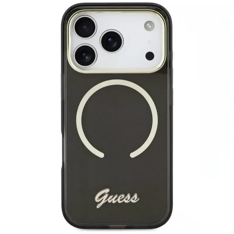 Guess IML Script Metal MagSafe Θήκη για Apple iPhone 17 Pro Max Μαύρο