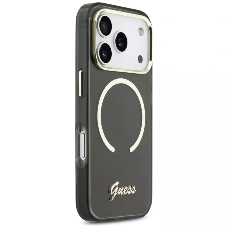 Guess IML Script Metal MagSafe Θήκη για Apple iPhone 17 Pro Max Μαύρο