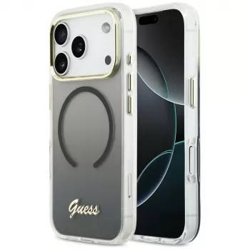 Guess IML Gradient Script Metal MagSafe Θήκη για Apple iPhone 17 Pro Max, Μαύρο