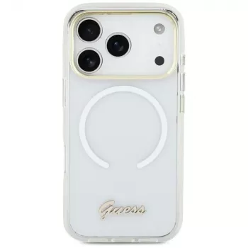 Guess IML Gradient Script Metal MagSafe Θήκη για Apple iPhone 17 Λευκό