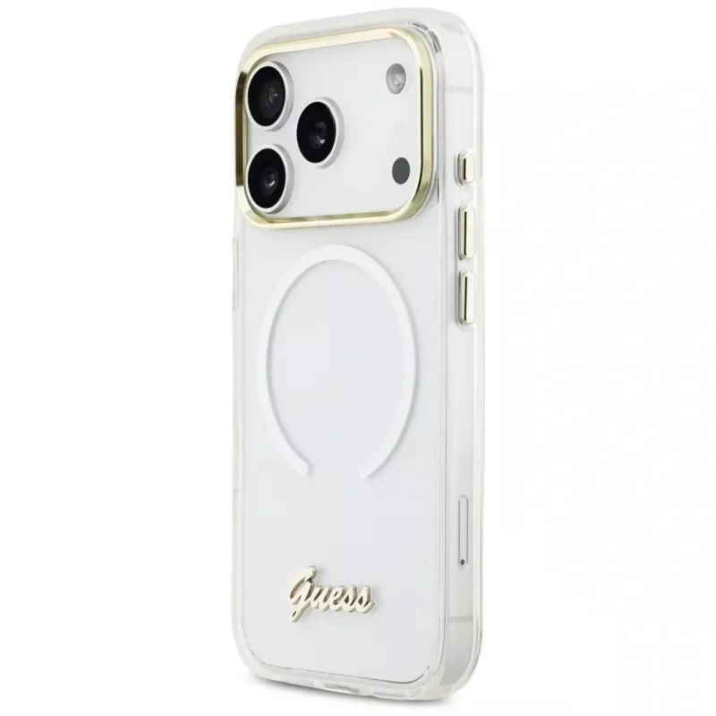 Guess IML Gradient Script Metal MagSafe Θήκη για Apple iPhone 17 Pro, Λευκό