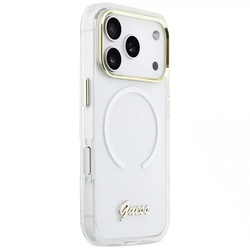 Guess IML Gradient Script Metal MagSafe Θήκη για Apple iPhone 17 Pro, Λευκό