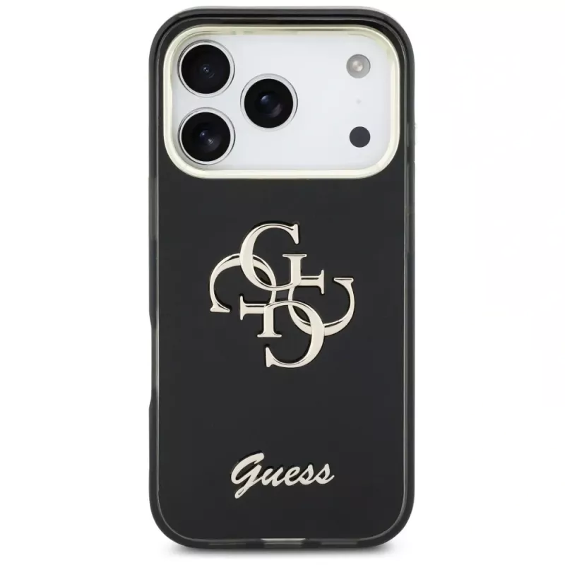 Guess IML 4G Script Metal Θήκη για Apple iPhone 17 Pro Μαύρο