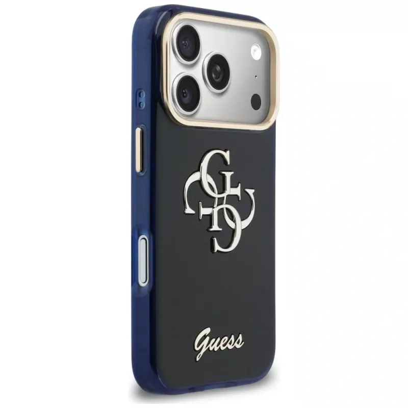 Guess IML 4G Script Metal Θήκη για Apple iPhone 17 Pro - Μπλε