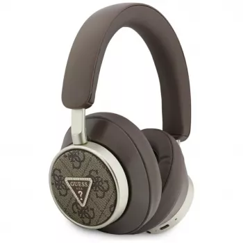 Guess 4G Triangle Logo Ασύρματα Bluetooth 5.4 On-Ear Ακουστικά με ENC - Καφέ